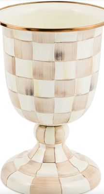 Mocha Check Pedestal Vase