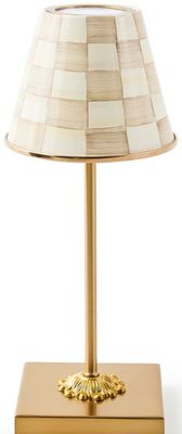 Mocha Check LED Rechargeable Cafe Table Lamp