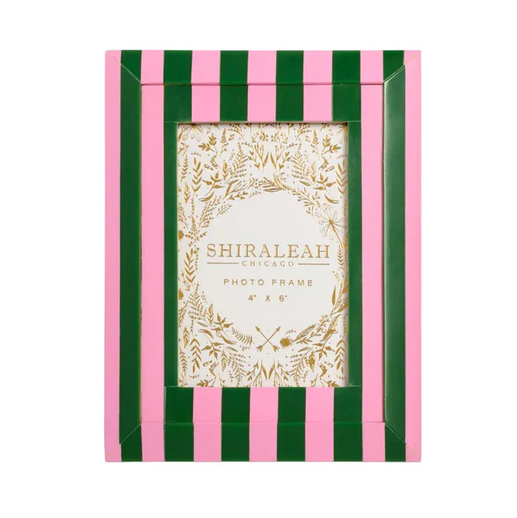 Viva 4x6 Striped Bevel Frame - Pink