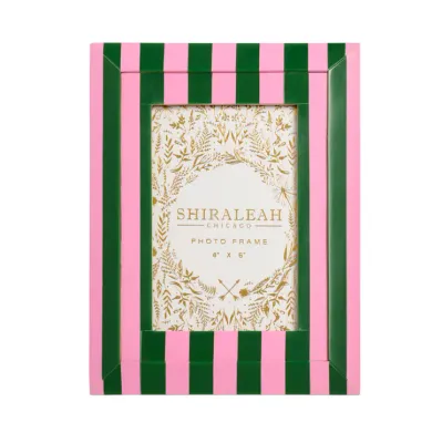 Viva 4x6 Striped Bevel Frame - Pink