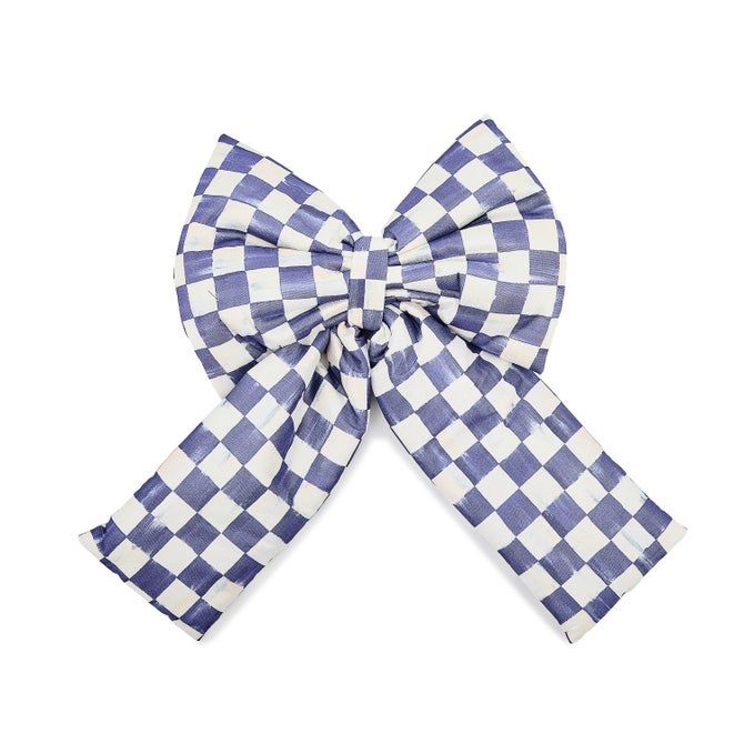 Violet Check Large Bow