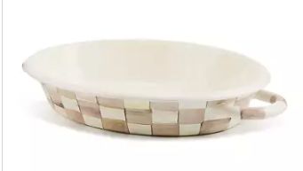 Mocha Check Medium Oval Gratin Dish
