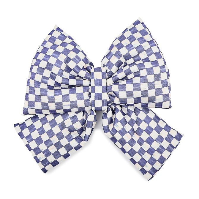 Violet Check Medium Bow