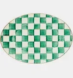 Emerald Check Small Oval Platter
