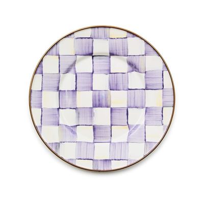 Violet Check Salad/Dessert Plate