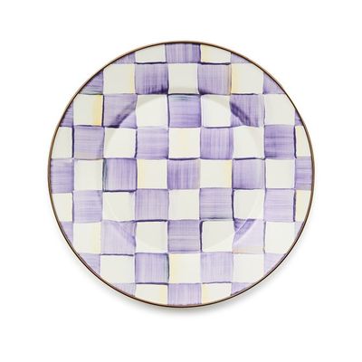 Violet Check Dinner Plate