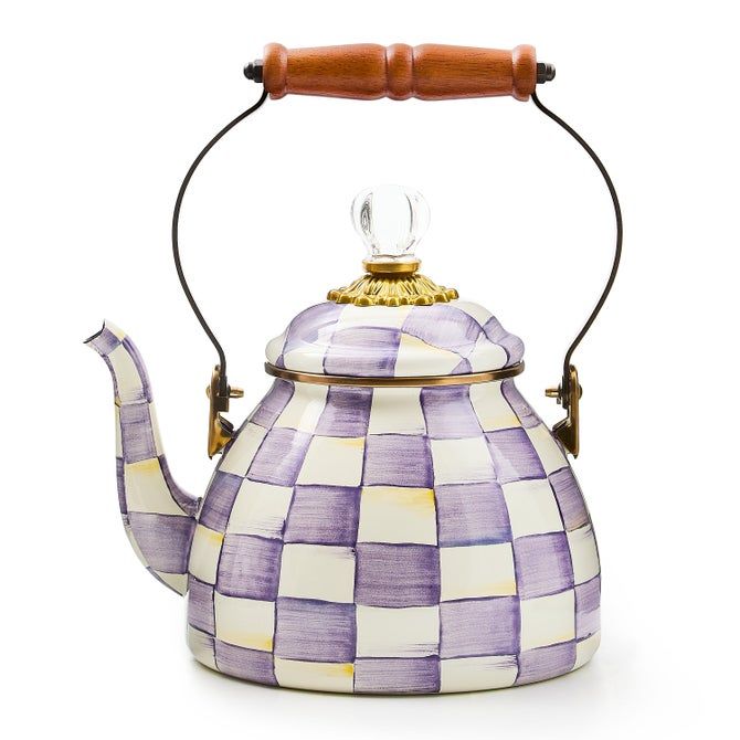 Violet Check 2qt Tea Kettle
