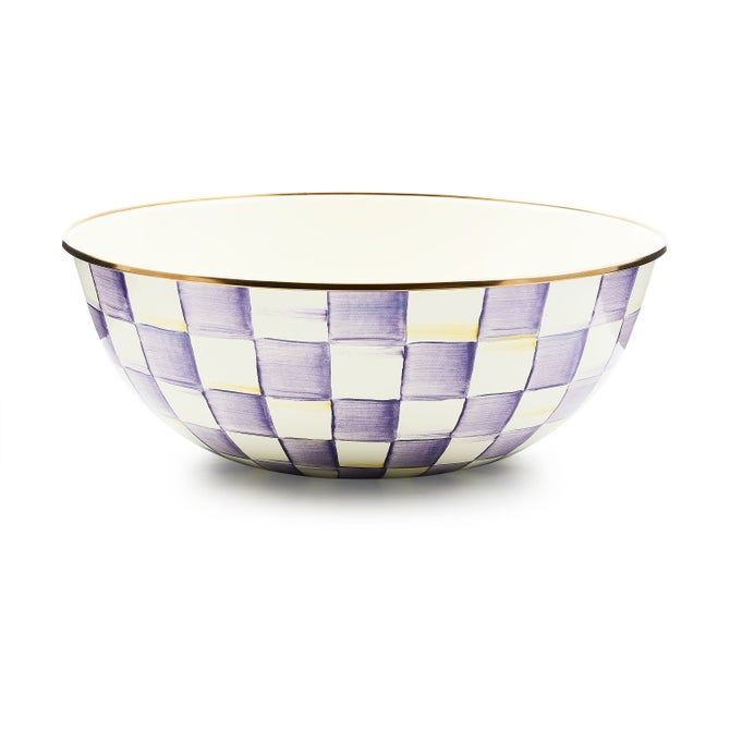 Violet Check Extra Large Everyday Bowl