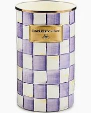 Violet Check Utensil Holder