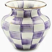 Violet Check Large Vase