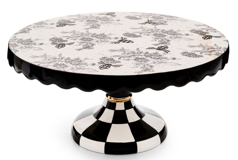 Bee Toile Large Pedestal Platter