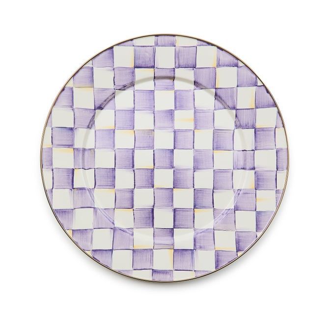 Violet Check Serving Platter