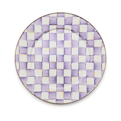 Violet Check Serving Platter