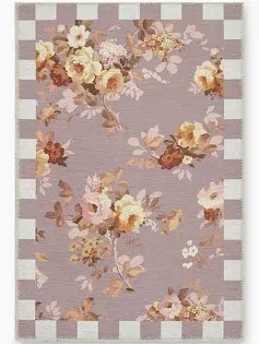 Taupe Wild Rose Washable Rug