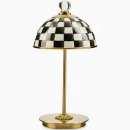 Courtly Check LED Rechargeable Dome Table Lamp