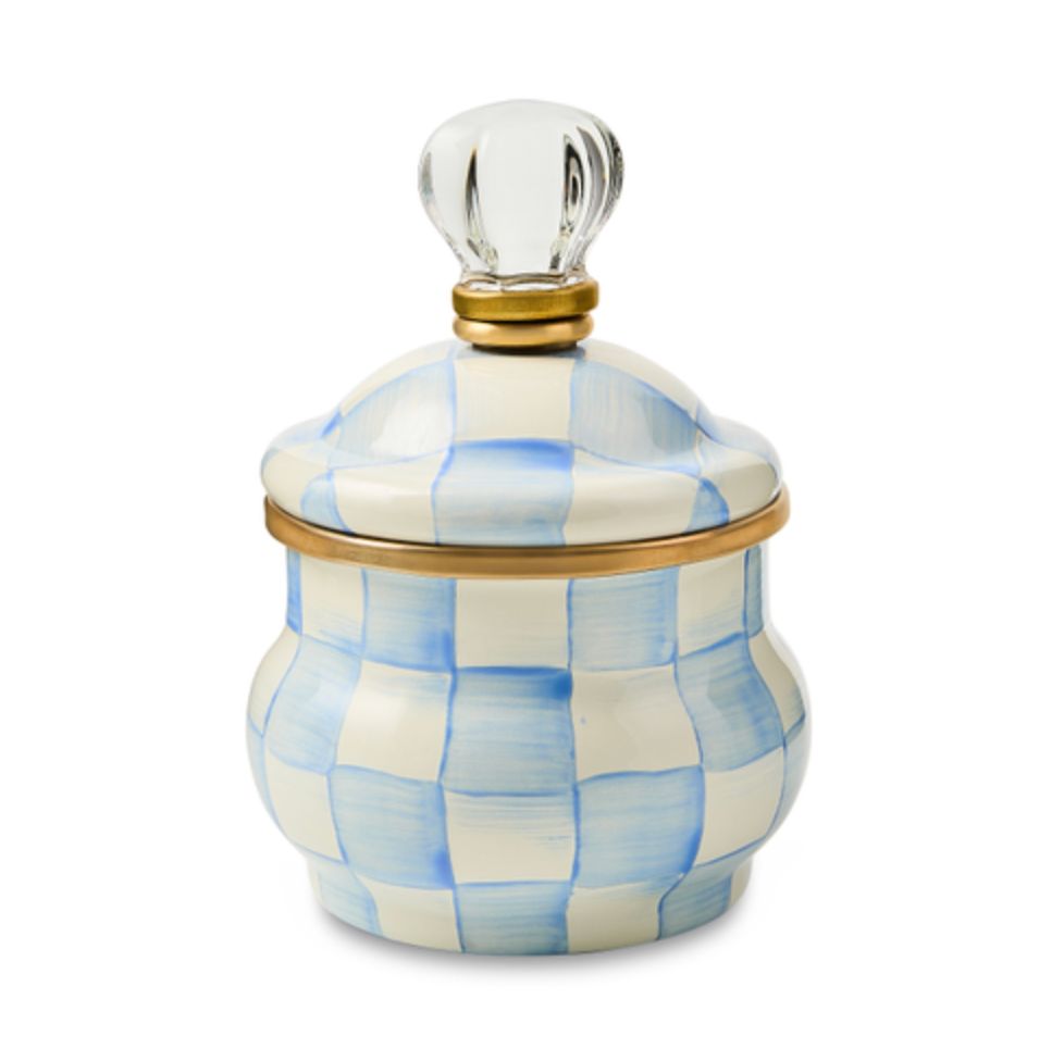 Sky Check Lidded Sugar Bowl