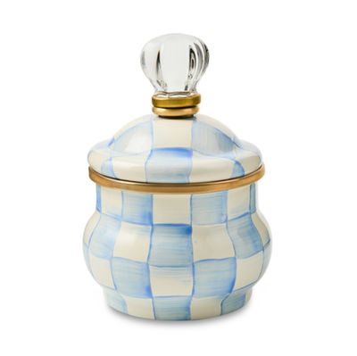 Sky Check Lidded Sugar Bowl
