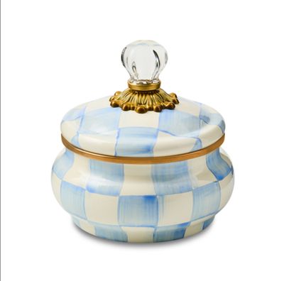 Sky Check Squashed Pot