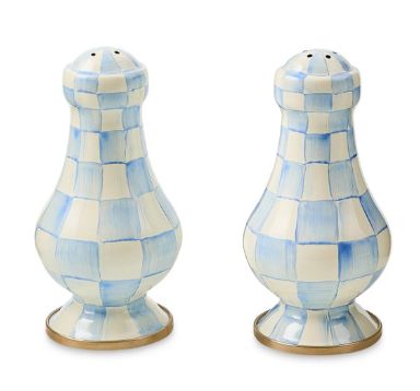 Sky Check Large Salt &amp; Pepper Shakers