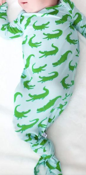 Blue Alligators Knotted Gown