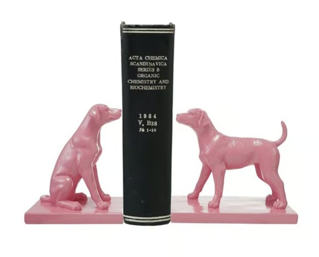 Resin Dog Bookends - Pink