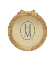 Round Resin Photo Frame w/ Bow - Gold
