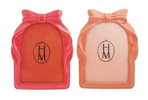Resin Photo Frame w/ Bow - Red/Pink