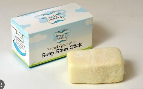 Felted goat milk soap stain stick