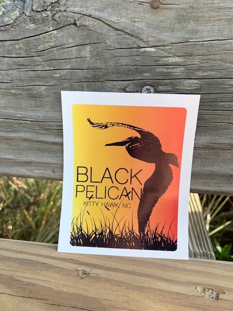 Black Pelican Sunset Sticker