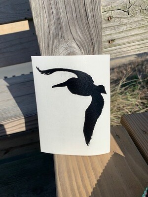 Black Pelican Bird Vinyl Sticker