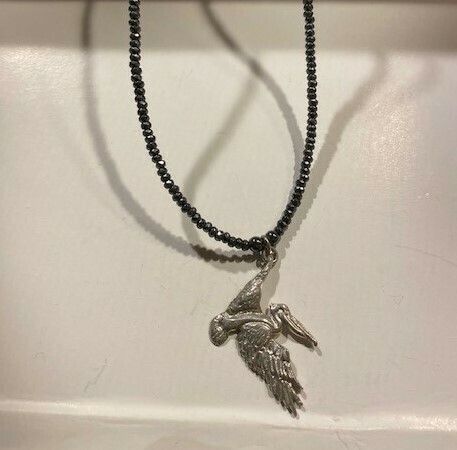 Flying Pelican Pendant Necklace
