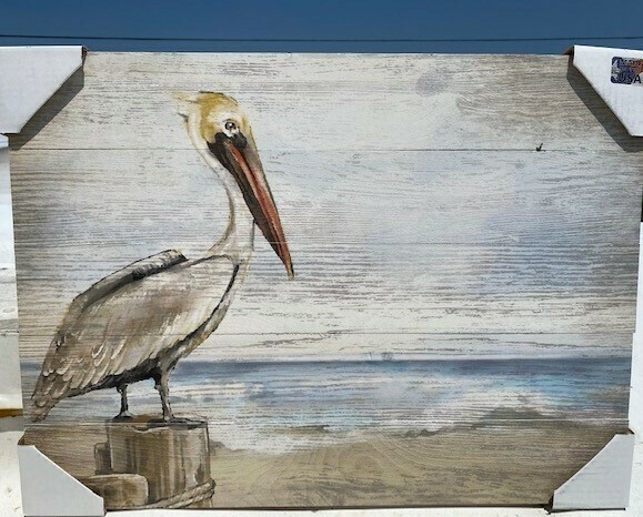Wood Pelican Wall Plaque