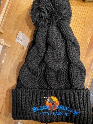 Black Pelican Knit Pom Pom Beanie