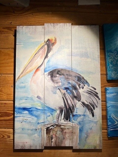 Wooden Pelican Wall Art