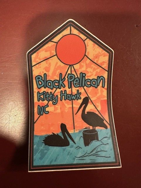 Black Pelican Stain Glass Sticker