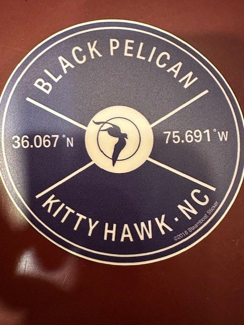 Black Pelican Coordinates Sticker