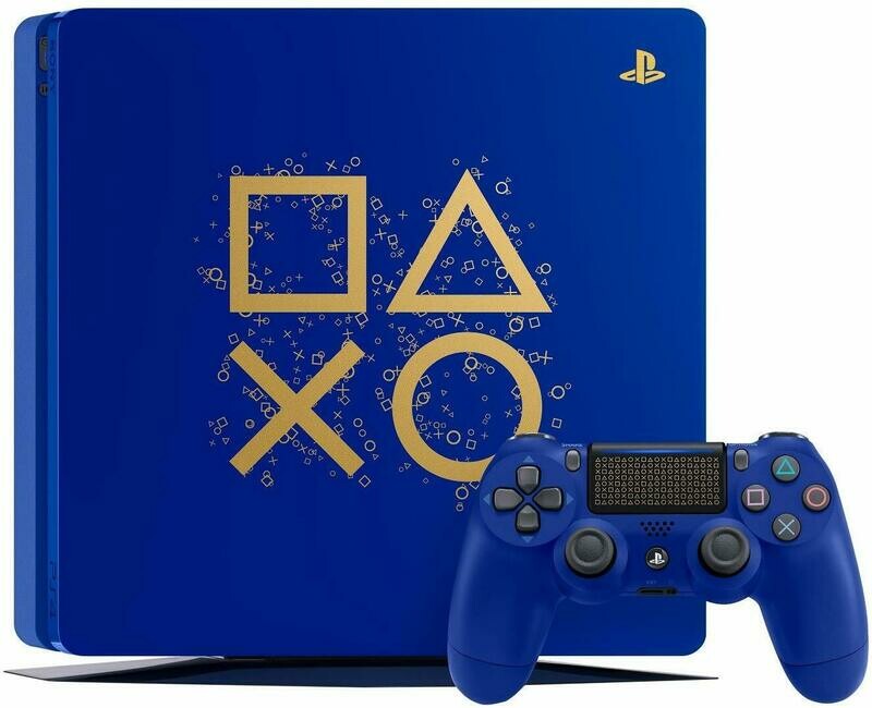 PlayStation 4 Slim 1TB - Blue + Wireless Controller