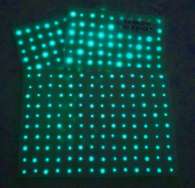 AQUA Bright Glow in the Dark Dome shaped Ceiling Star Stickers for your bedroom space ceiling