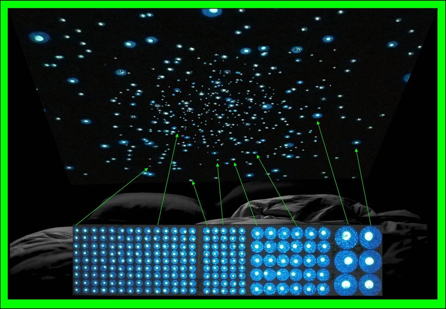 400+ Glow in the Dark Halo Star Stickers for Small bedroom Ceilings and Walls 3 Sizes 2 Colors