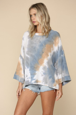Oversized French Terry Tie Dye Top