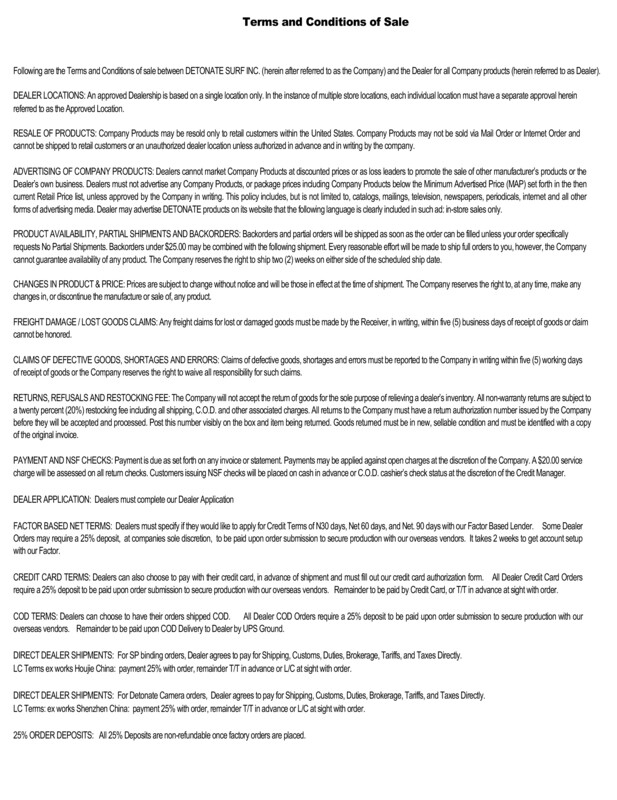 Terms and Conditions