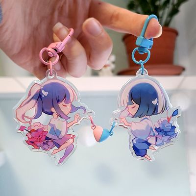 Heart Magnet Keychain Set "Chihiro and Haku"