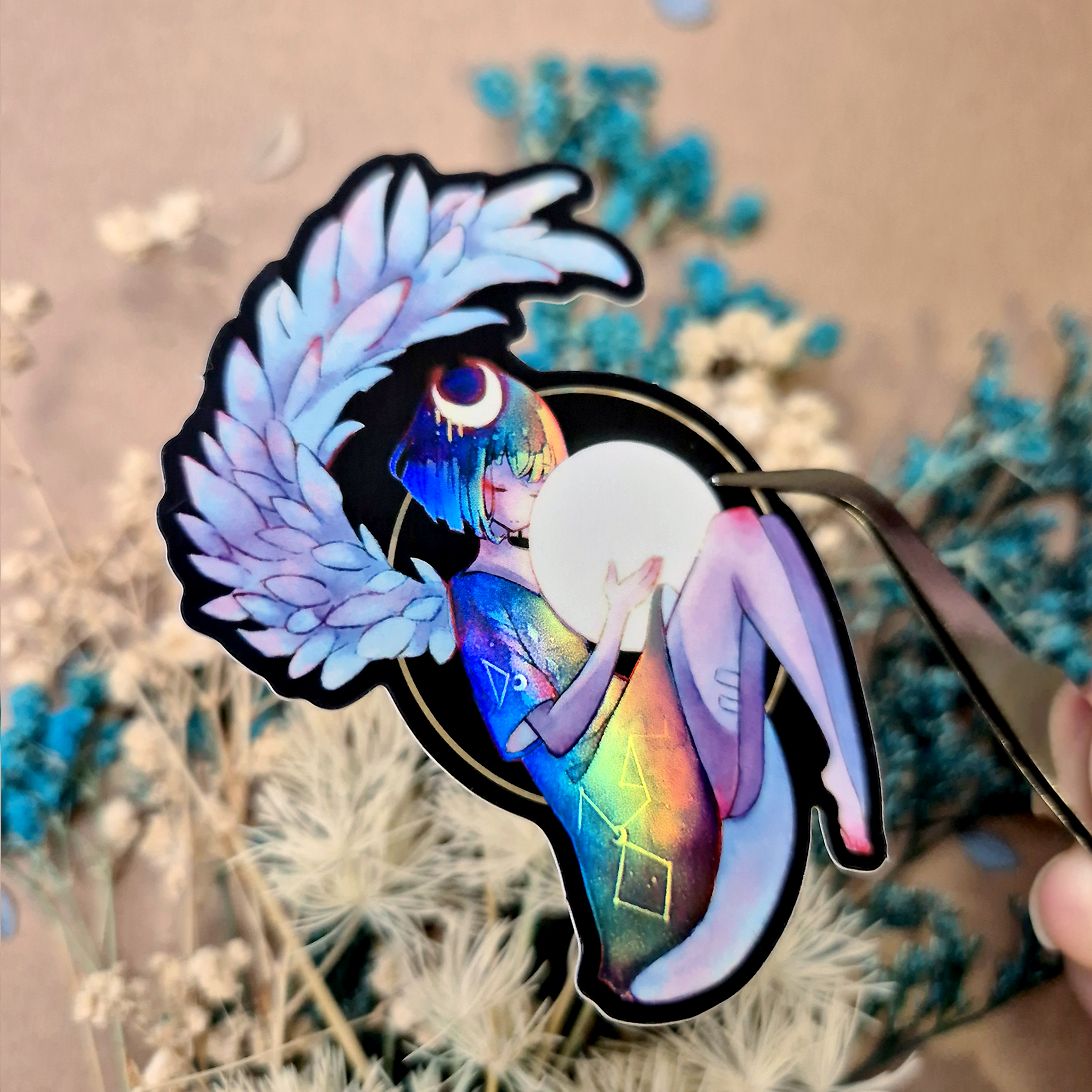Holographic Glossy Sticker "Moon Guardian"