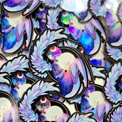 Holographic Glossy Sticker "Moon Guardian"