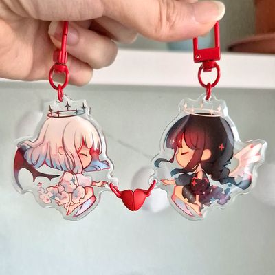 Keychain Heart Magnet Set "Light and Shadow"