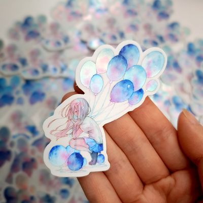 Holographic Matte Sticker "Trapped"