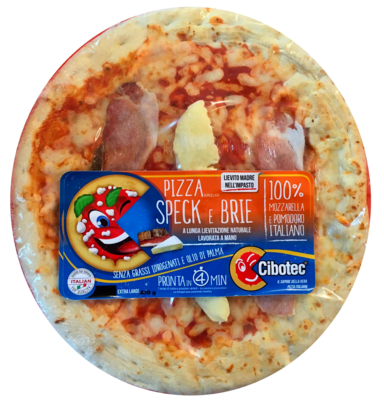 Maxi Pizza Speck e Brie surgelata diametro 30-32 cm 430 gr.