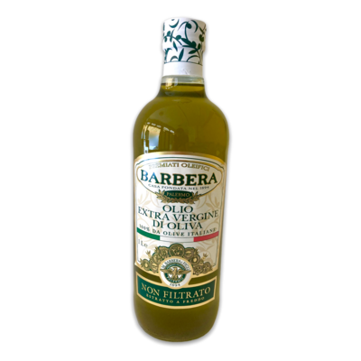 Olio Extra Vergine di oliva “Barbera” 100% italiano Non Filtrato Estratto a Freddo bottiglia da un litro