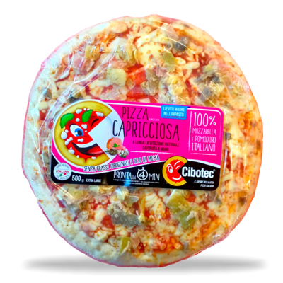 Maxi Pizza Capricciosa artigianale surgelata diametro 30-32 cm 500 gr.