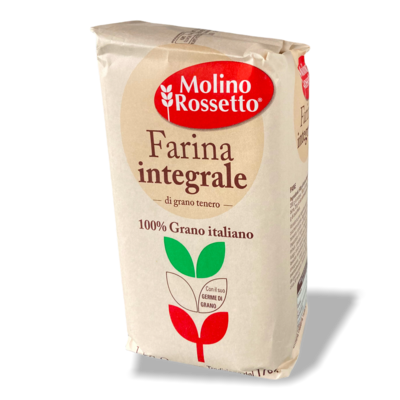 Farina Integrale Di Grano Tenero
100% Farina Italiana.
Molino Rossetto.